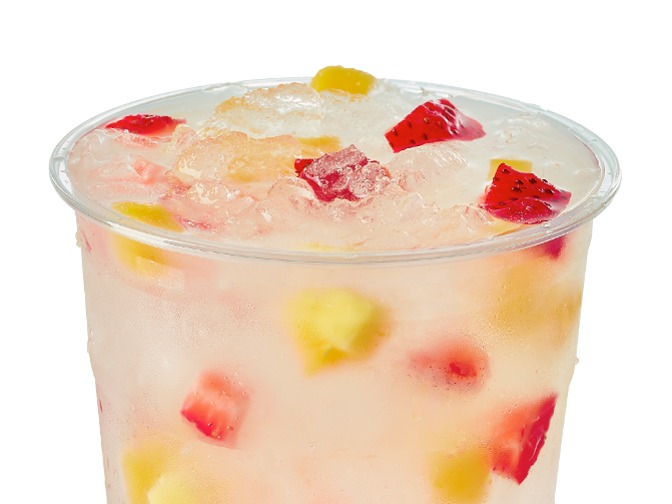 Swig Fruit Water with sugar-free coconut, vanilla, strawberry, frozen mango, 25-80 cal, $3.70.